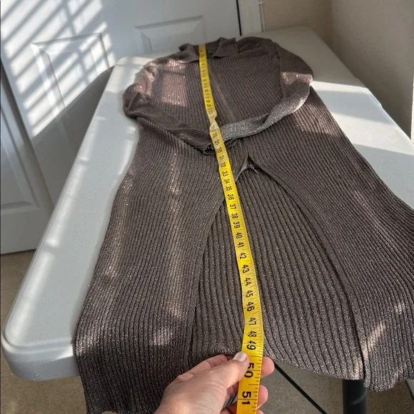 NWT ANTHROPOLOGIE Metallic Brown Long Sleeve Dress Sz. XL. - Picture 10 of 15